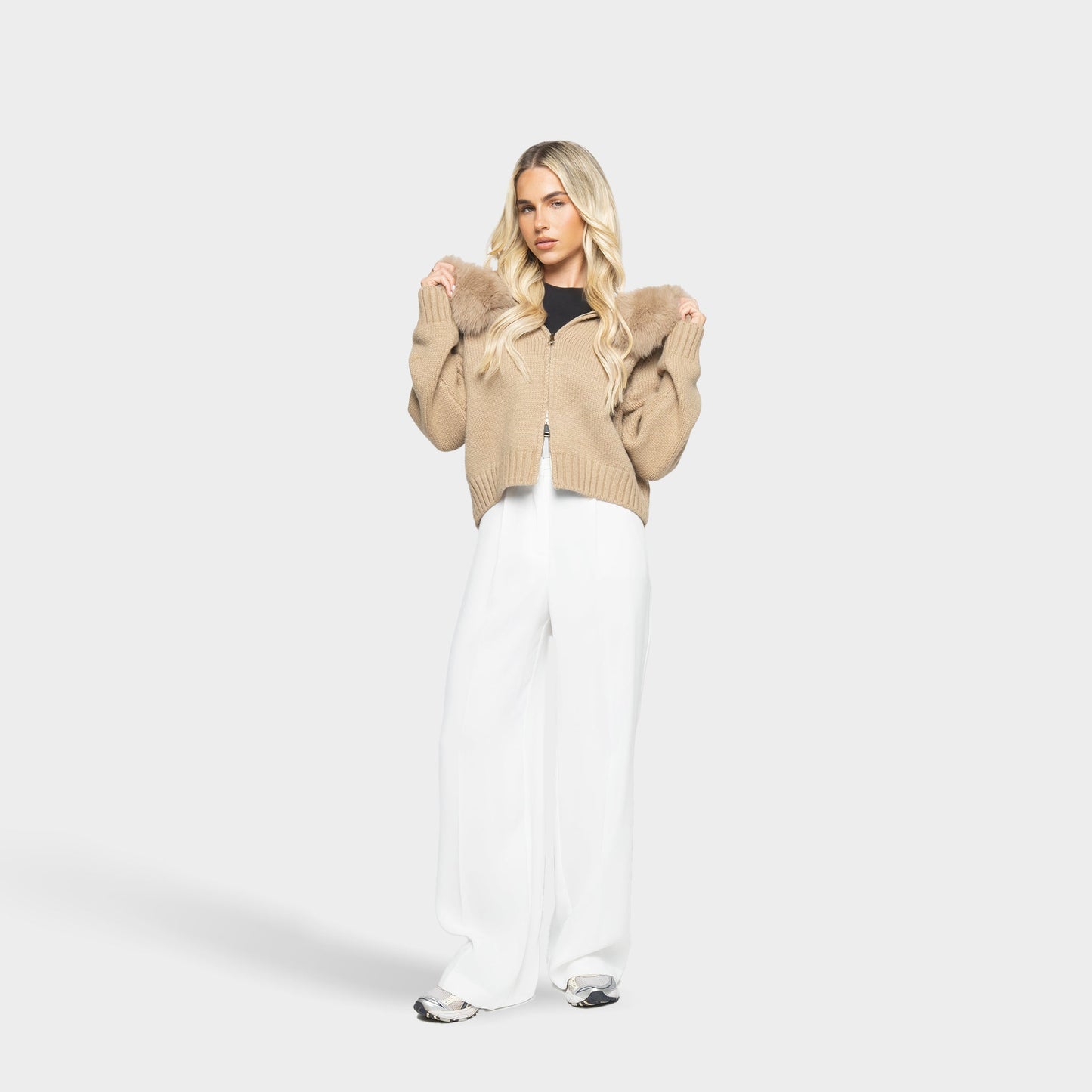 Premium Deer Plush Zip Cardigan