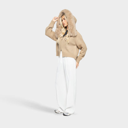 Premium Deer Plush Zip Cardigan