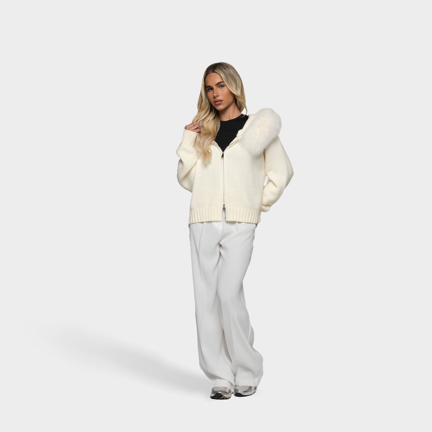 Premium Deer Plush Zip Cardigan