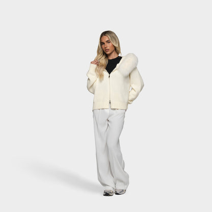 Premium Deer Plush Zip Cardigan