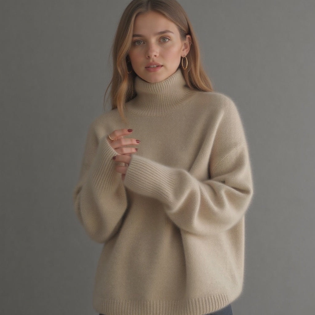 Oversized Turtleneck Cashmere Sweater
